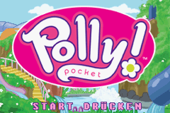 Polly Pocket: Super Splash Island title screen for GameBoy Advance